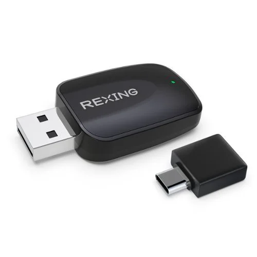 Rexing CPW-42 Wireless CarPlay & Android Auto Adapter for iPhone and Android Devices - Black