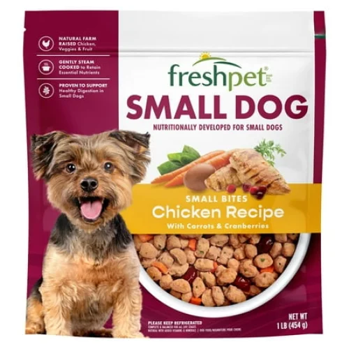Freshpet Fresh Dog Food, Small Dog Chicken Recipe, Small Bites, 1 lb Freshly Roasted Meals