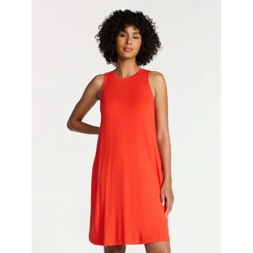 Time and Tru Women's Sleeveless Knit Swing Dress, Sizes XS-XXXL