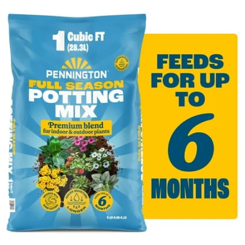 1 Bag Pennington Full Season Potting Soil Mix, 1 cu ft, Feeds for Up to 6 Months, Sustainable Peat