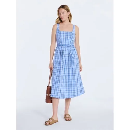 Free Assembly Women's Sleeveless Belted Cotton Midi Dress, Sizes XS-4X
