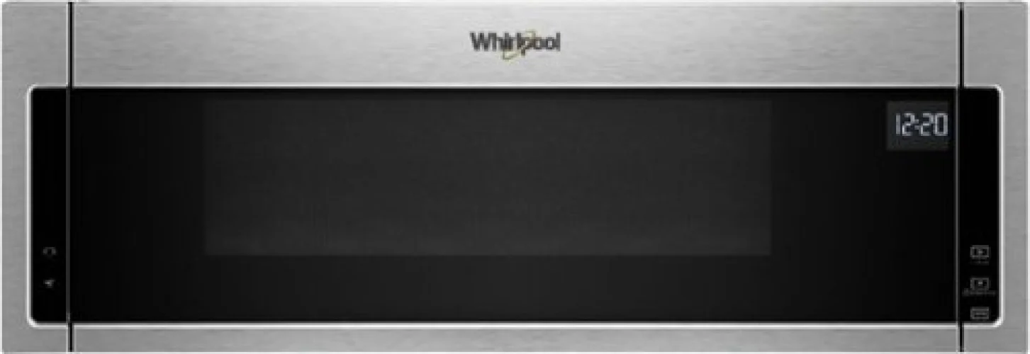 Whirlpool - 1.1 Cu. Ft. Low Profile Over-the-Range Microwave Hood Combination with Hidden Control Panel - Stainless Steel