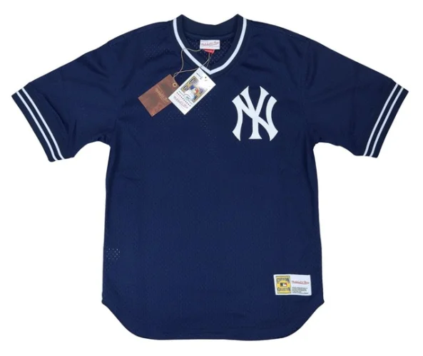 Mitchell & Ness New York Yankees Cooperstown Collection Mesh V-Neck Jersey NWT