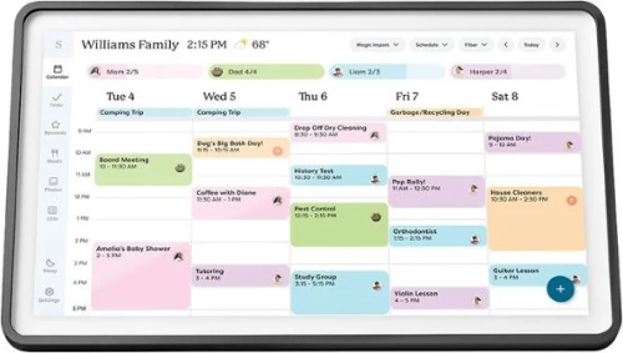 Skylight - Calendar 2: 15 Inch Touchscreen Smart Calendar and Chore Chart - Charcoal