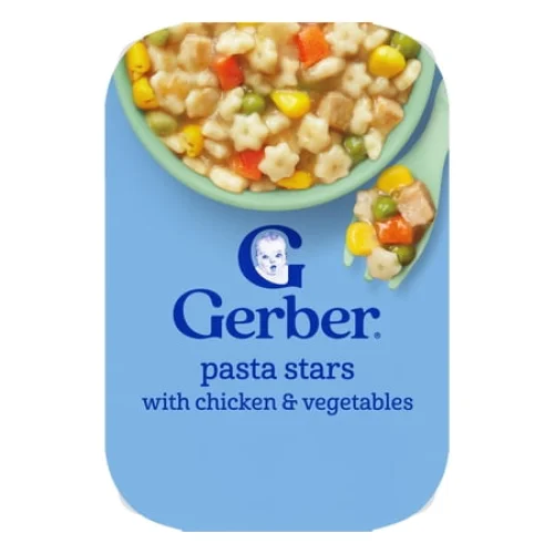 Gerber Mealtime for Toddler, Pasta Stars with Chicken and Vegetables Toddler Food, 6 oz Tray