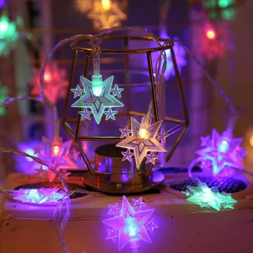 VOAVEKE Light String,Star Lights,Star String Lights,19.69Ft 40 LED Star Lights Battery Operated Indoor Outdoor Flashing Christmas Lights For Bedroom Party Wedding,XmasTree