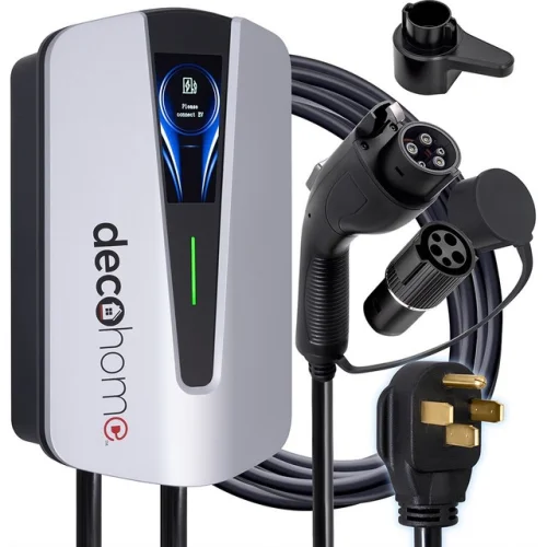 Deco Home 9.6KW Level 2 EV Charging Station with SAE J1772 and Tesla Plug - Open