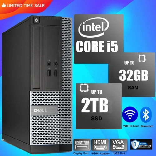 DELL Desktop Computer PC i5, Up to 64GB RAM 17TB SSD, Windows 11 Pro 25H2, WiFi