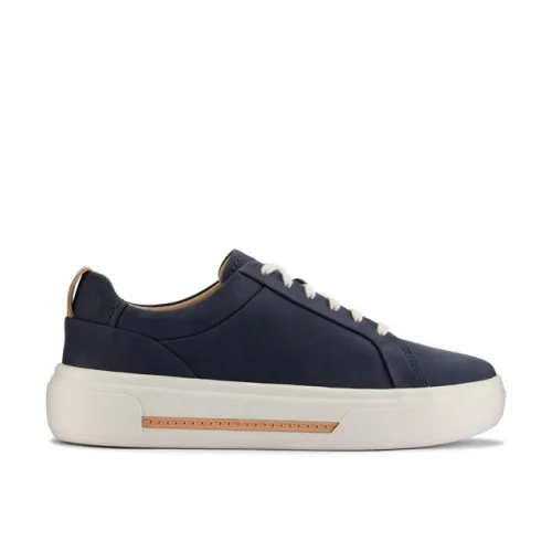 Clarks Womens Hollyhock Walk Blue Leather Active Sneakers Shoes