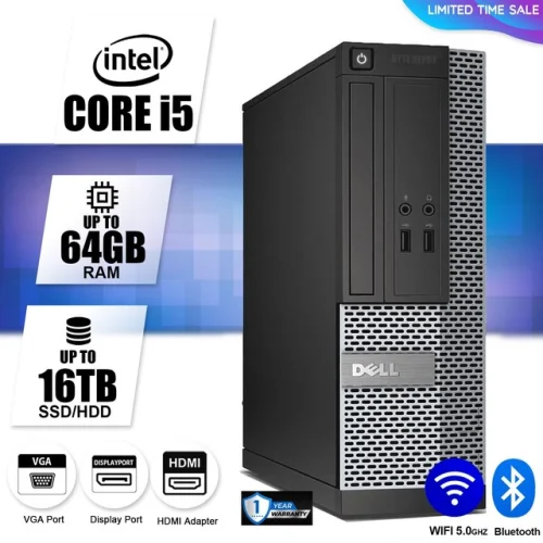 DELL Desktop Computer PC i5, up to 64GB RAM 16TB SSD/HDD, Windows 10/11, WiFi BT
