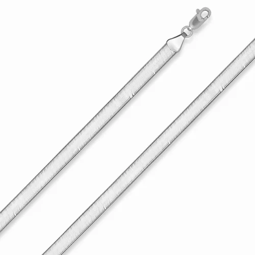 14k White Gold 4.5 MM FLEXIBLE HERRINGBONE 7 inch Chain Bracelet 3.5 Grams