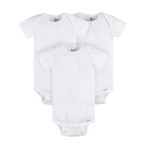 Gerber Baby Neutral 3-Pack White Short Sleeve Bodysuits, Sizes Preemie - 24 Months