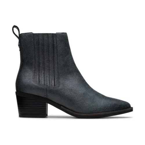 Clarks Womens Morzine Top Grey Leather Casual  Boots Shoes