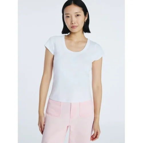 Free Assembly Women's Scoop Neck Tee with Short Sleeves, Sizes XS-XXL