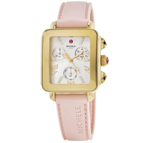 New Michele Deco Sport Chronograph Silver Dial Women's Watch MWW06K000072