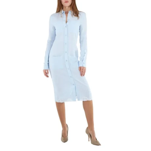 Burberry Classic Collar Lace-Trim Shirt Dress