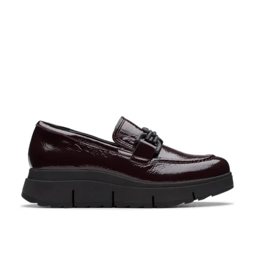 Clarks Womens Loriini Izzy Purple Leather Casual Loafer Shoes