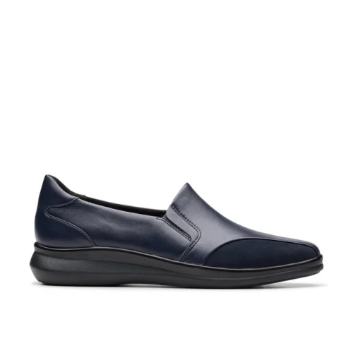 Clarks Womens Lynell Edge Blue Leather Dress  Shoes