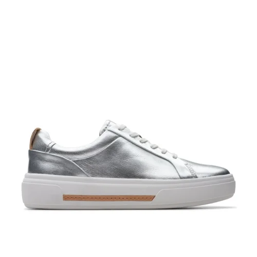Clarks Womens Hollyhock Walk Metallic Leather Active Sneakers Shoes