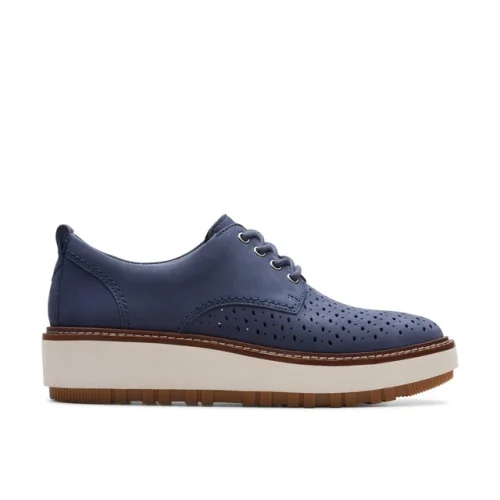 Clarks Womens OriannaW Move Blue Leather Casual  Shoes