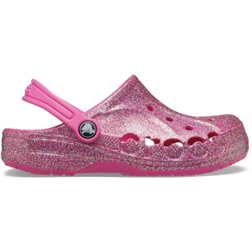 Crocs Kids Baya Glitter Clog &ndash; Lightweight, Glitter Finish, Pivot Heel Strap