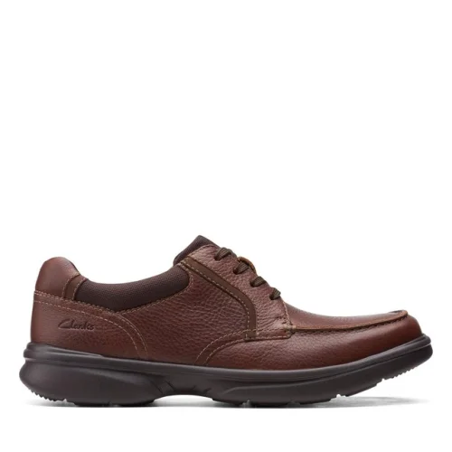 Clarks Mens Bradley Vibe Brown Leather Casual  Shoes