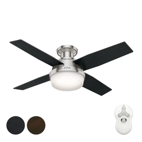 Hunter Fan 44 inch Contemporary Brushed Nickel Indoor Ceiling Fan with Light Kit