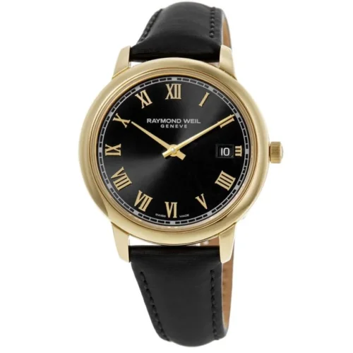 New Raymond Weil Toccata Black Dial Leather Strap Women's Watch 5385-PC-00208
