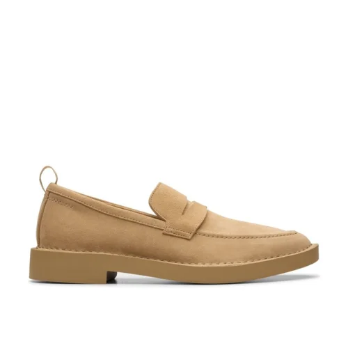 Clarks Mens Martock Lo Beige Suede Casual  Shoes