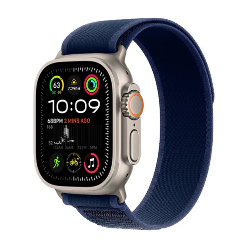 Apple Watch Ultra 2 49mm GPS Cell Titanium Case w Blue Trail Loop M/L MX4L3LW/A