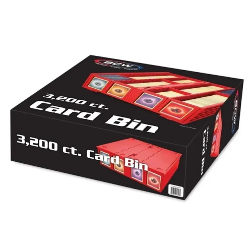 BCW Collectible Card Bin 3200 Red Holds Toploaders, Magnetics, Deck Boxes