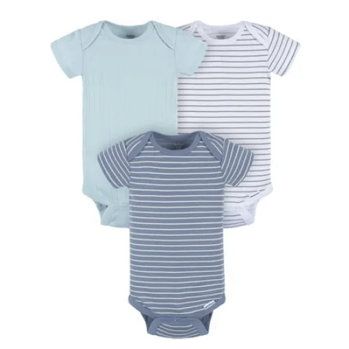 Gerber Baby Neutral Short Sleeve Onesies, 3-Pack, Sizes Newborn - 24 Months