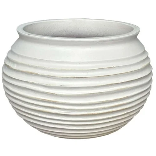 Better Homes & Gardens Medium 10in Diameter White Dune Ceramic Planter