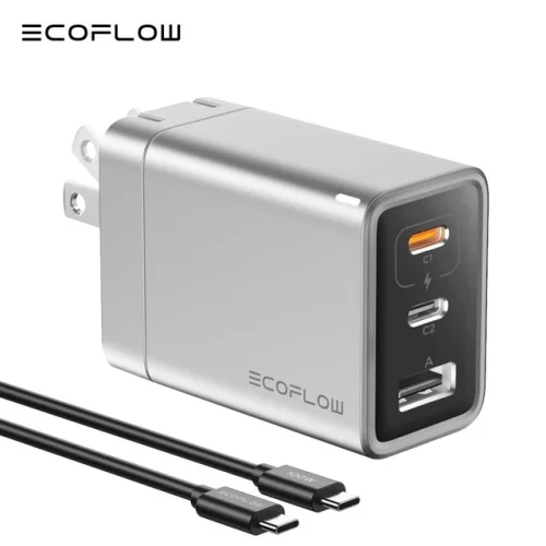EcoFlow RAPID 65W GaN USB Type C Charger Block Plug Power Adapter with Cable