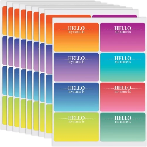 504-Pack Hello Name Tags, Modern Style Labels Stickers 3.5x2.25" Conferences 12z