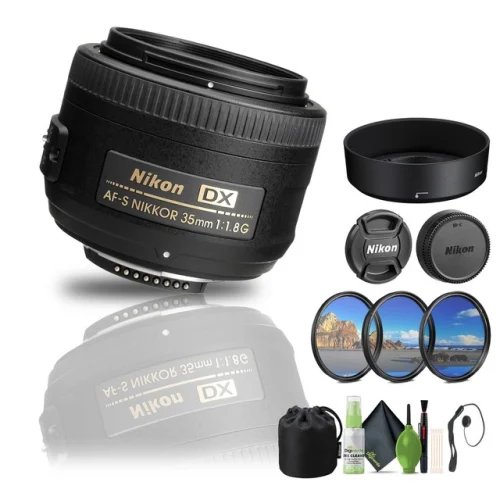 Nikon - AF-S DX NIKKOR 35mm f/1.8G Standard Lens (2183) + Filter Kit + Cap