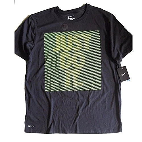 Nike Men's Dri-Fit Active Tee Black Green Sz Medium 802815-010