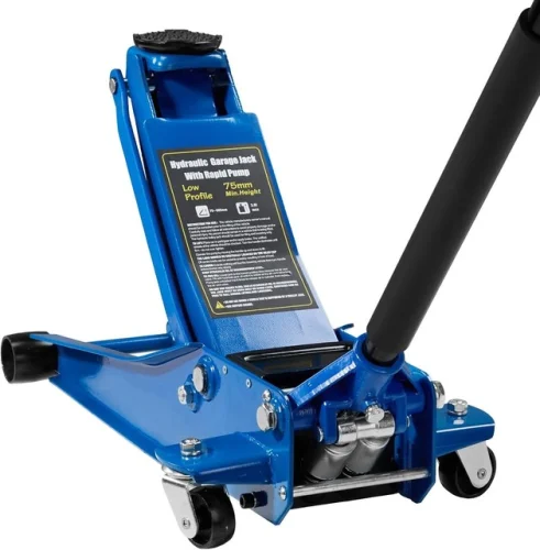 3 Ton Car Floor Jack, Steel Low Profile Quick Pump Blue