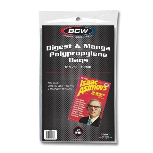 BCW Digest & Manga Bags 100ct Pack Acid Free Storage Safe FREE SHIP
