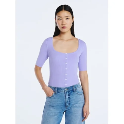 Scoop Women's Square Neckline Cardigan Sweater with Short Sleeves, Lightweight, Sizes XS-XXL