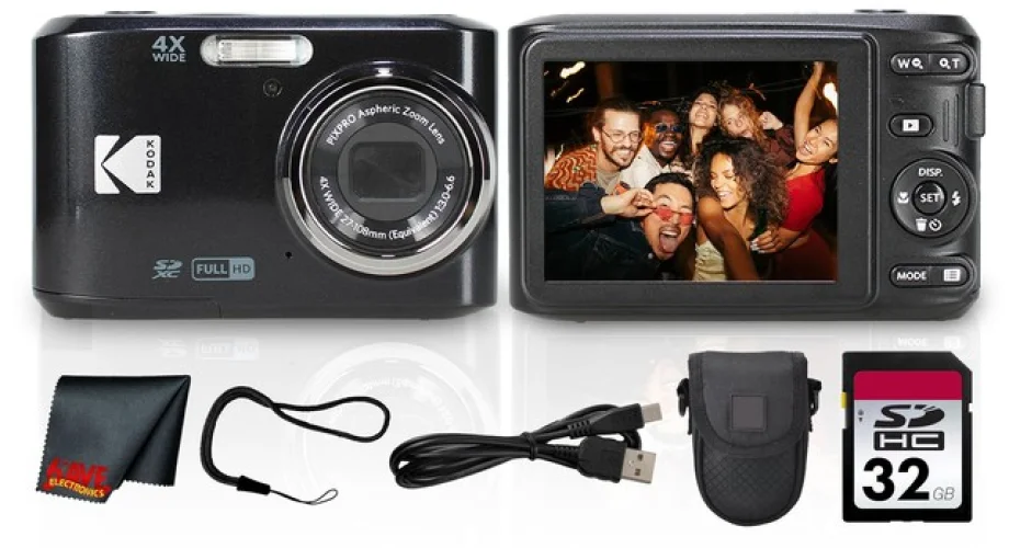 Kodak PIXPRO FZ45 Digital Camera + 32GB Card + Case Bundle - Black