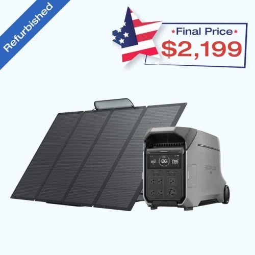 EcoFlow DELTA Pro 3 4kWh+400W Solar Panel Solar Generator Certified Refurbished