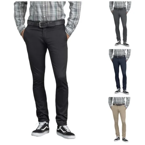 Dickies Men's A8758 Flex Skinny Fit Straight Leg Twill Work Uniform Pants