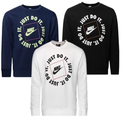 Nike Men's Sweatshirt Just Do It Athletic Long Sleeve Pullover Athletic Sweater