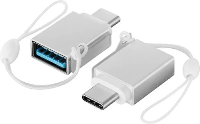 Best Buy essentials&trade; - Female USB to Male USB-C Adapter (2-Pack) - Silver