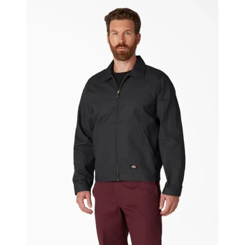 Dickies Men's Jacket Unlined Eisenhower Full Zip Slash-Front Pockets Coat JT75