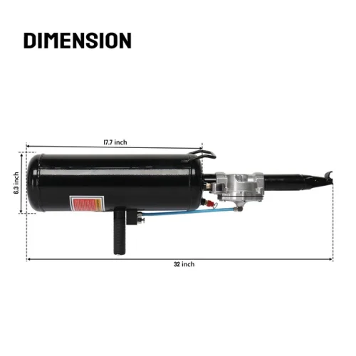 2.1 Gallon Air Tire Bead Blaster, 87-116PSI, w/Pressure Gauge & Handle