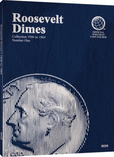 Whitman Coin Folder For Roosevelt Dimes 1946 - 1964 Mini Album No 1 Model 9029