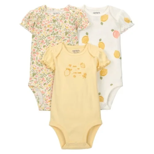Carter's Child of Mine Baby Girl Bodysuit, 3-Pack, Sizes Preemie-18 Months