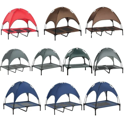 PawHut Elevated Pet Bed Dog Foldable Cot Tent Canopy Instant Shelter